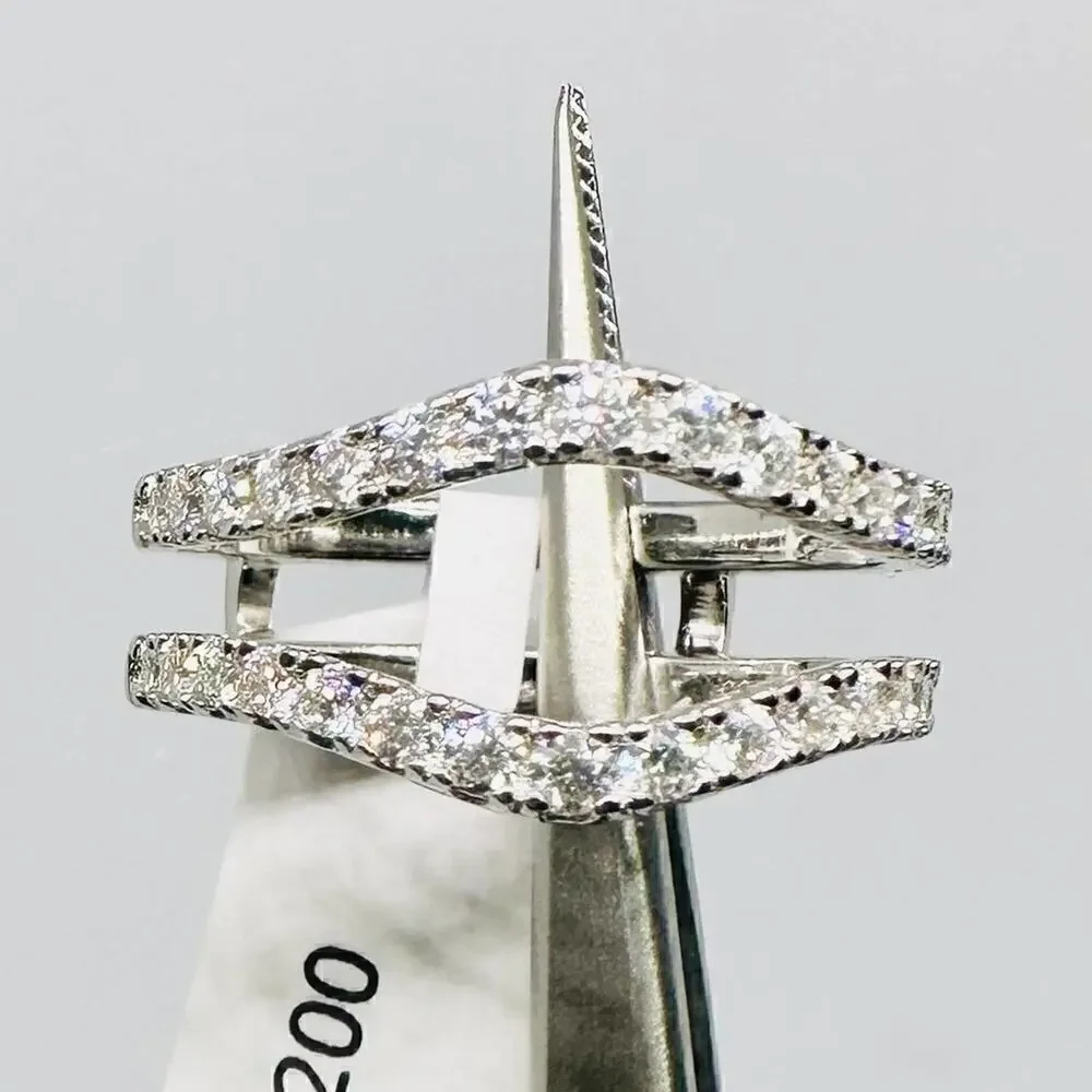 Moissanite Diamond Enhancer Ring Guard Wedding Band Anniversary 925 18k Size 9
